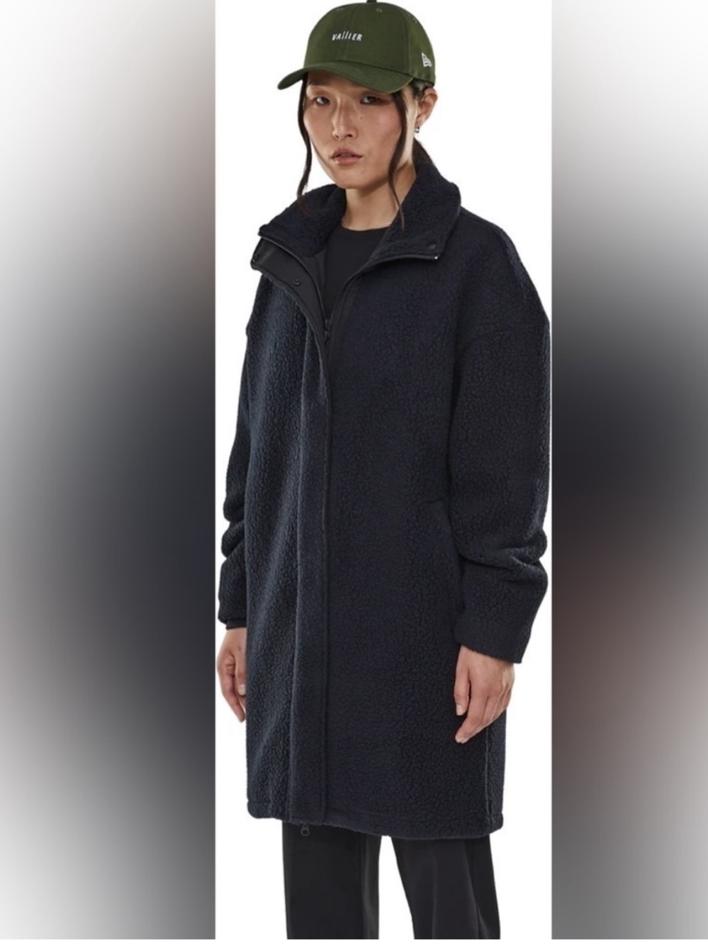 NWOT Vallier Black Sherpa Coat Small